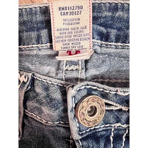 True Religion Women's Size 29W x 33L Johnny Big T Jeans Made In USA Y2K - Picture 5 of 12